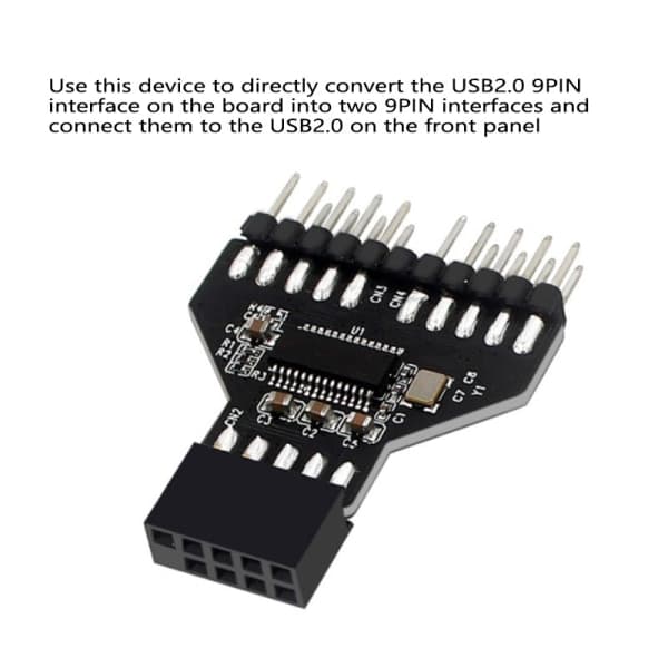 IC 9-bens USB HUB Header USB 2.0 9-bens stikadapter til RGB Sp