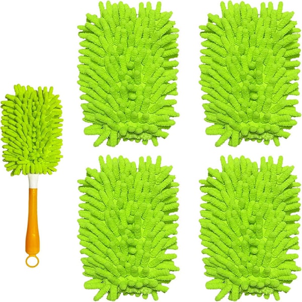 Hot salg chenille støvmoppe klud vaskbar og genanvendelig Yellow polyester 19*13cm