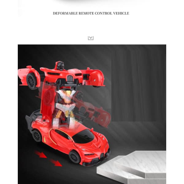 IC Transformator leksaksrobot bilmodell elektrisk fjärrkontroll leksaksbil (vit)