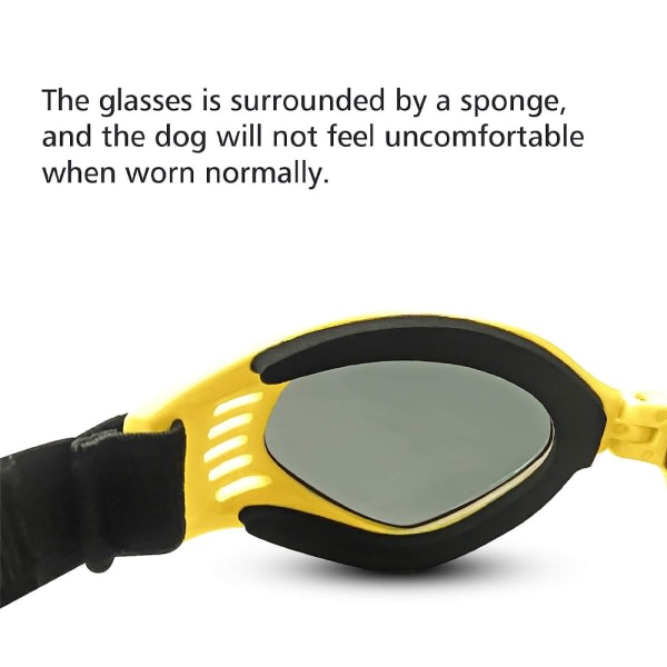IG Hundglasögon hundsolglasögon UV-solglasögon justerbara gul