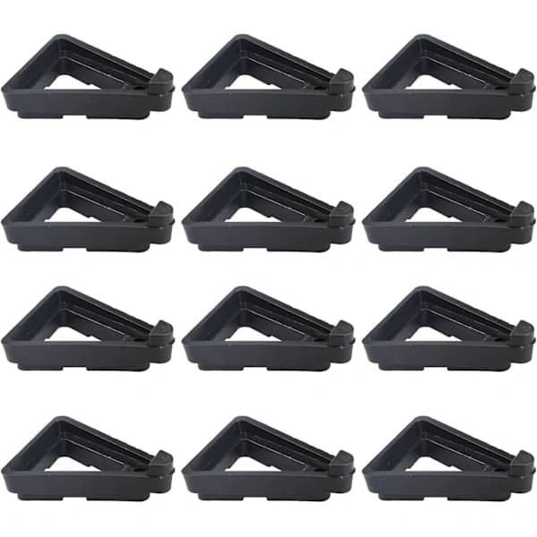 24-pack växtkruksfötter, triangulära PP-krukförhöjare för inomhus- och utomhusplanterare, andningsbart dräneringsstöd, svart Black