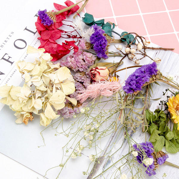 IC 1 æske tørrede blomster DIY tilbehør Aromaterapi lys Epoxi Onesize