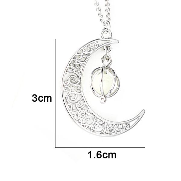 IC Sterling sølv smykker Crescent Moon og Star Pendant halskæde style 2