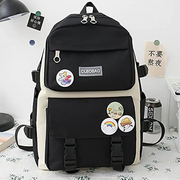IC Ornitolog Skolväskor Ryggsäckar för söta tonårsflickor Printed 4:a set Kawaii skolryggsäcksset Söt estetisk ryggsäck för skolan Blå