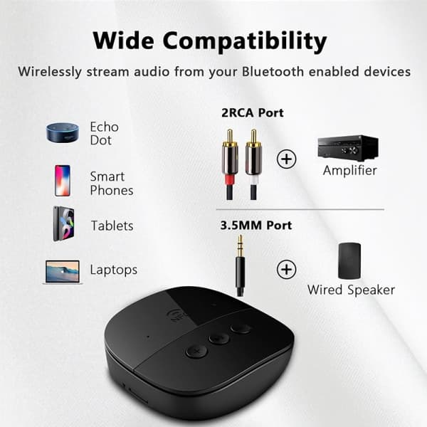 IC Bluetooth 5.2 -vastaanotin RCA 3,5 mm AUX USB Stereo NFC Langaton
