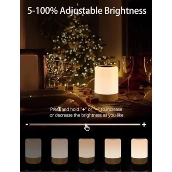 Wireless Table Lamp Dimmable Bedside Lamp Night Light Touch Rechargeable 8 Colors