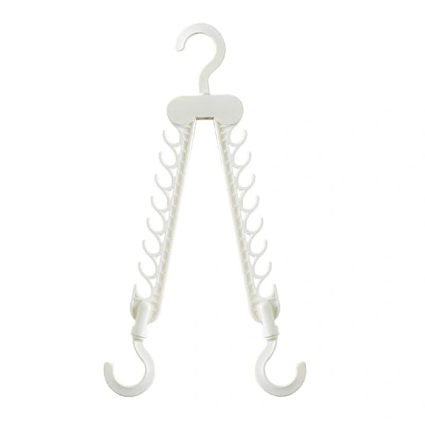 Foldable Clothes Hanger with Multi Wet and Dry, Dual Function, Anti-Drip Hanger for Wardrobes, Home, White White White