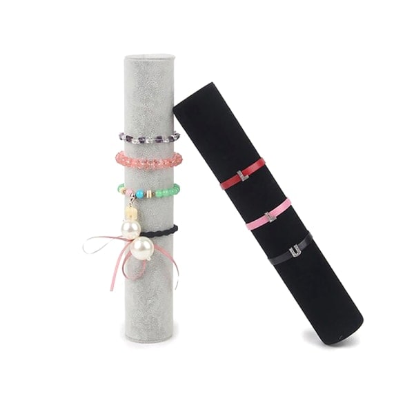 IC Svart Grå Rose Röd Sammet Armband Display Hållare Smycken Mottagning grå