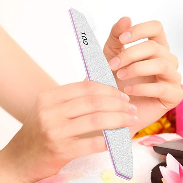 10-pack professionella set Dubbelsidigt 100/100 korn Emery Board manikyrverktyg för nagelvård och styling