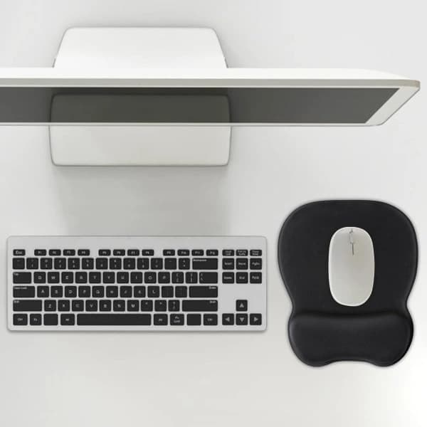 Mouse Pad with Gel Wrist Rest, Ergonomic Mouse Pad Size L 250x210mm - Washable Microfiber Surface - Non-Slip Sticky Silicone Base - for Gaming