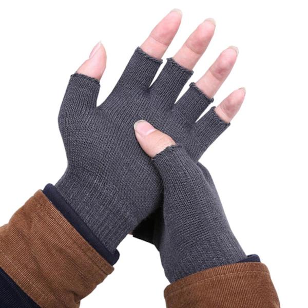 Firkantede handsker, korte & fingerløse - Mørkegrå Mørkegrå Dark grey one size