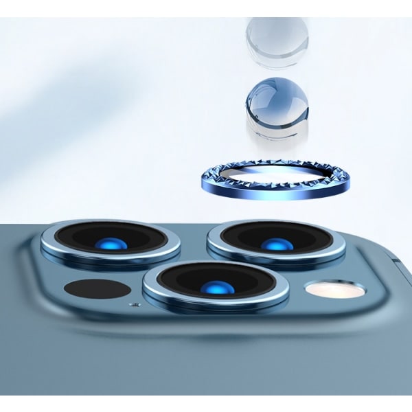 IC Passar för Apple 13promax diamant örnögons linsfilm, iPhone12promax metallkameraskydd (12pro guld diamantmönster)