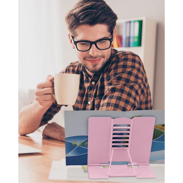 Foldbar og justerbar metal bogreol bogkasse iPad, tablet, opskrift, skrivebord