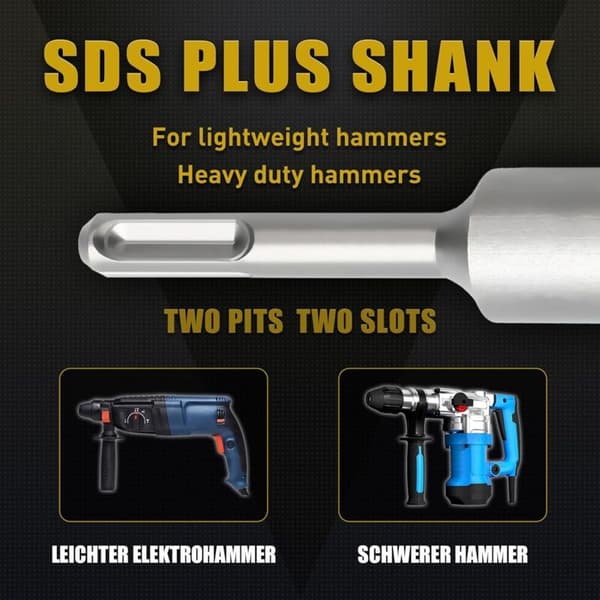 9 stk. SDS Plus bor-sæt (5 mm-16 mm), SDS murbor til beton, mursten, cement, sten og murværk