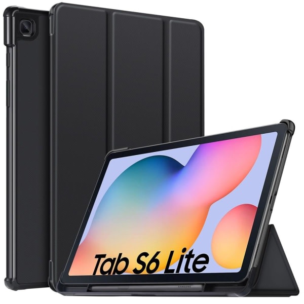 IC Samsung Galaxy Tab S6 Lite Fodral Bumper Tri-Fold Sort Svart Sort