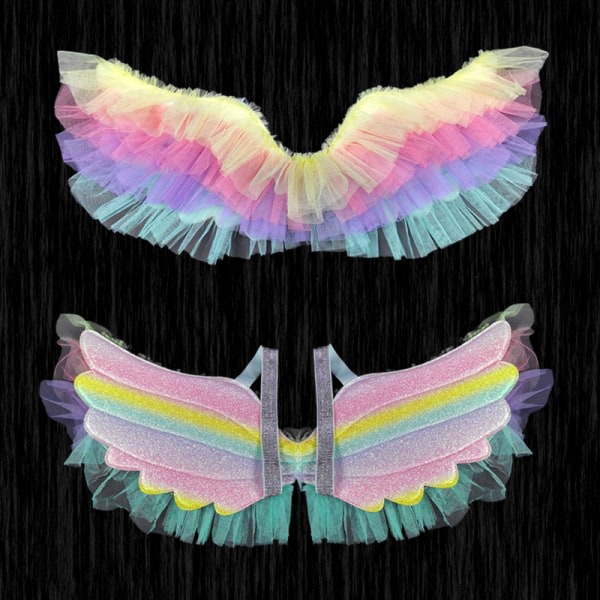 Unicorn Wings Pannband Med Trollstav För Fairy Wings Halloween ljusrosa L