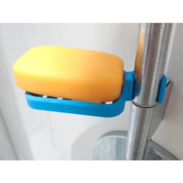 Soap Dish for Shower Rod - 2 Sizes, Plastic Soap Holder for Practical Bathroom White Large white large