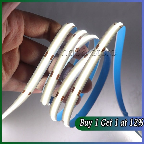 12V Høy tetthet COB LED-lysstripe Fleksibel båndskåp Kjøkkenlampe 5M Hvit