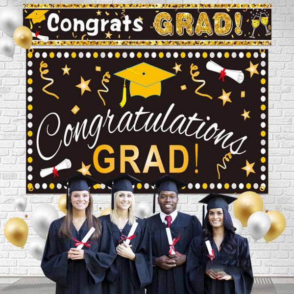 IG Graduation Party Dekorasjoner Gratulerer Graduation Banner stil 1