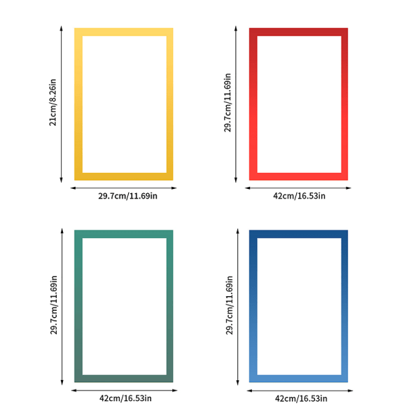 IC Magnetisk Tavla Ram Hem 8K A4 A3 Omslag Kylskåp Blå 21X29.7CM