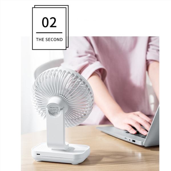 IC skrivebordsblæser, lille stille USB-blæser (rosa uden bobble head)
