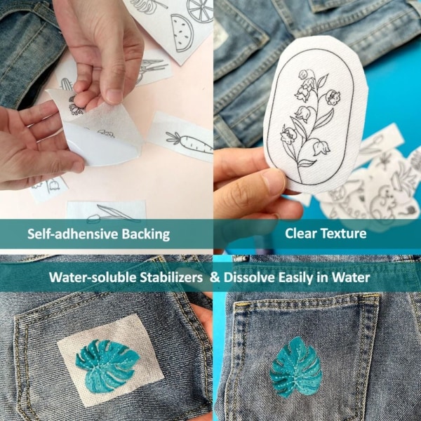 2 sting Broderi papir Håndsøm Stabilisatorer DD D D