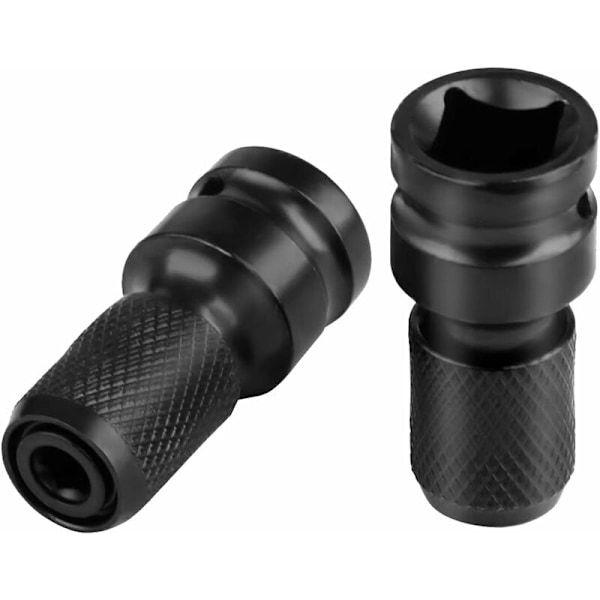 Hylsnyckeladapter, 1/2\" Fyrkant till 1/4\" Hex Hylsadapter, för Slagspärrnyckel och Skruvmejselbitshållare - 2 Stycken