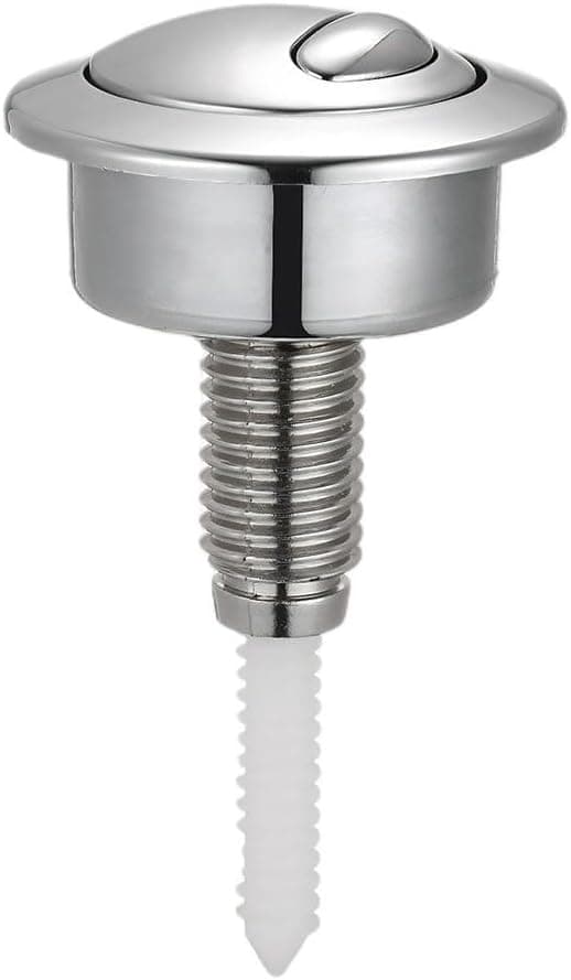 Toalett trykknapp dobbel spyling - 48 mm diameter - Universell erstatning for toalettknapp - Sølv