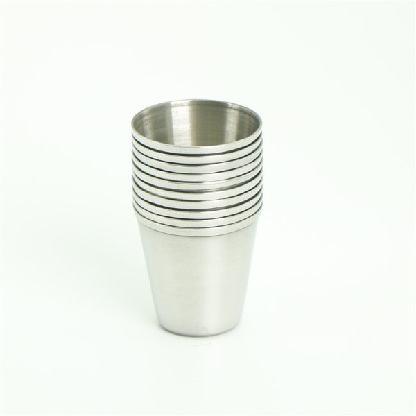 10 stk 30 ml bærbare vindricksglas i rustfrit stål Sølv 10Pcs
