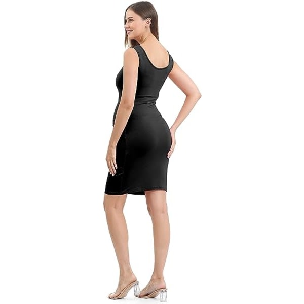 IC 1 del för kvinnor ärmlös sommarklänning Mammakläder Casual bodysuit (svart, L)