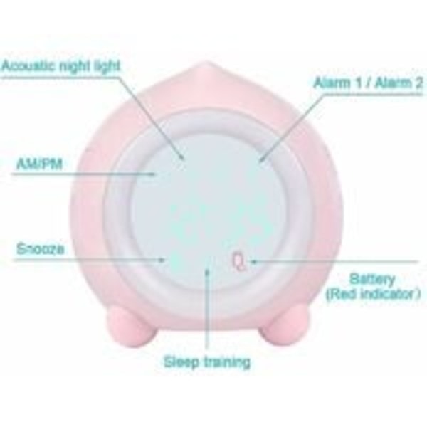 IC Barnväckarklocka Lysande LED-lampa Digital väckarklocka Nattljus Flicka Pojkar Dag Natt Barn Justerbar volym Snooze Väckarklocka E