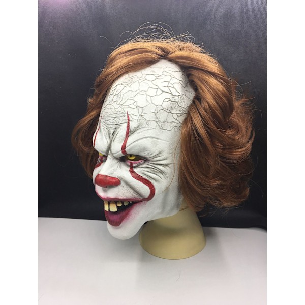 Halloween-klovnemaske cosplay hodeplagg filmtilbehør fest rollespill skrekk rekvisitter MJ51 One Size