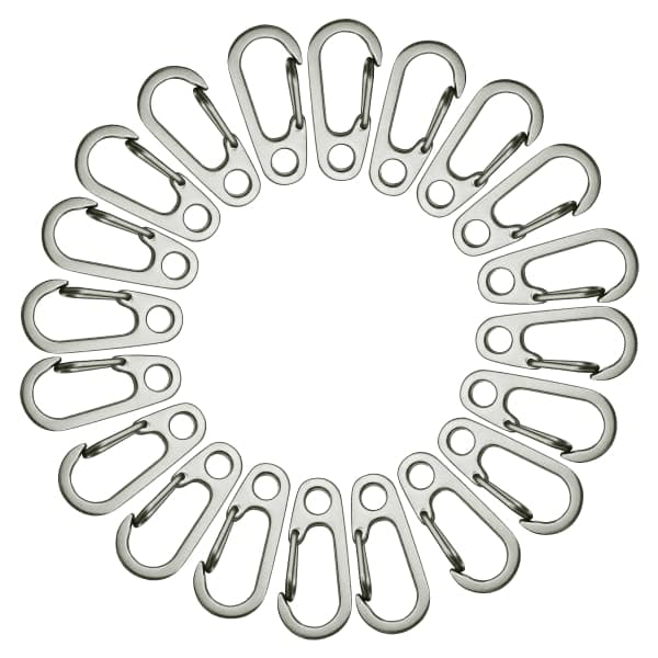 IC 20-pack mini karbinhake set karbinhake snäpplås nyckelring silverfärgad