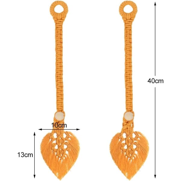 IC 2-pack Boho Bomullsmakrame Gardinband Gardinband Gardinband Gula