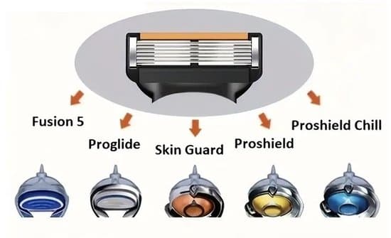 5-bladiga rakblad kompatibla med 5 Power ProShield, 48-pack precisionsrefillblad, smidig våt- och torrakning för män