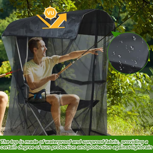 Myggnett for campingstol – 89 x 82 x 160 cm – svart