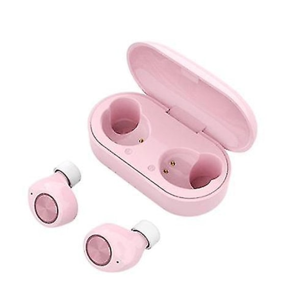 Hodetelefoner headset tws-tw60 sportshodetelefoner stereo trådløse bt5.0 ørepropper rosa