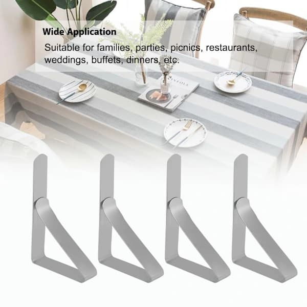 Stainless Steel Tablecloth Clips, Non-Slip, 4-Pack, Tablecloth Holders 10.5x7cm