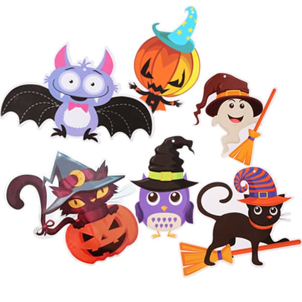 IC 6 stk takhengende virveldekorasjon Halloween festdekorasjon