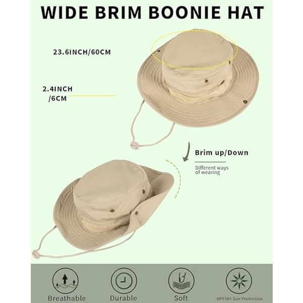 IC Solhatt för Män Kvinnor Bucket Hat UPF 50+ Boonie Hat Vikbar UV-skydd Vandring Strandfiske Sommarsafari
