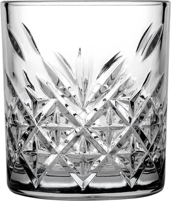Pasabahce Timeless Whiskeyglas set om 12, 21 cl kristallslipade Old Fashioned-glas, diskmaskinssäkra dricksglas för cocktail, bar och hem