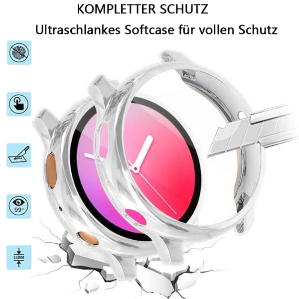 IC-deksel kompatibel med Samsung Galaxy Active 2 Watch Transparent + rosegull