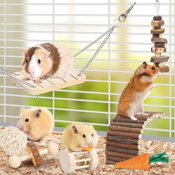 IC Hamster Tuggleksagssæt Små Molar Dyr Legetøj Tandpleje Træ
