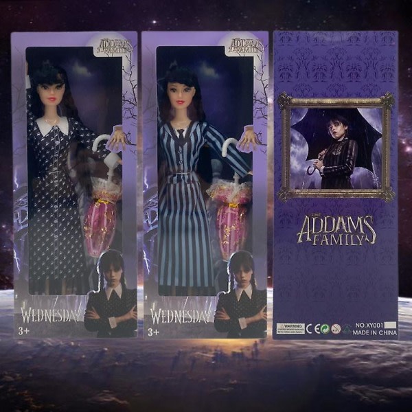2023 New Arrivals Söt leksak Addams familjedocka onsdag Addams docka lugnande leksaker for barn Fødelsedagspresent Julklapp N-9 joints ingen