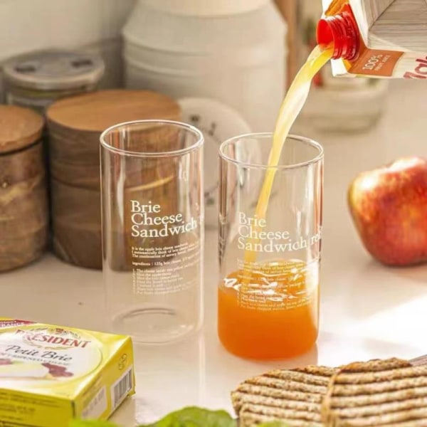 IC Glas Tumbler n Style Engelsk Bokstav Glasmugg Värmebeständig W Vit