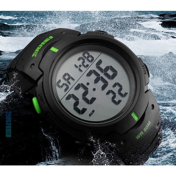 IC Digital Herrklocka Vattentät LED-Bakgrundsbelysning Armbandsur