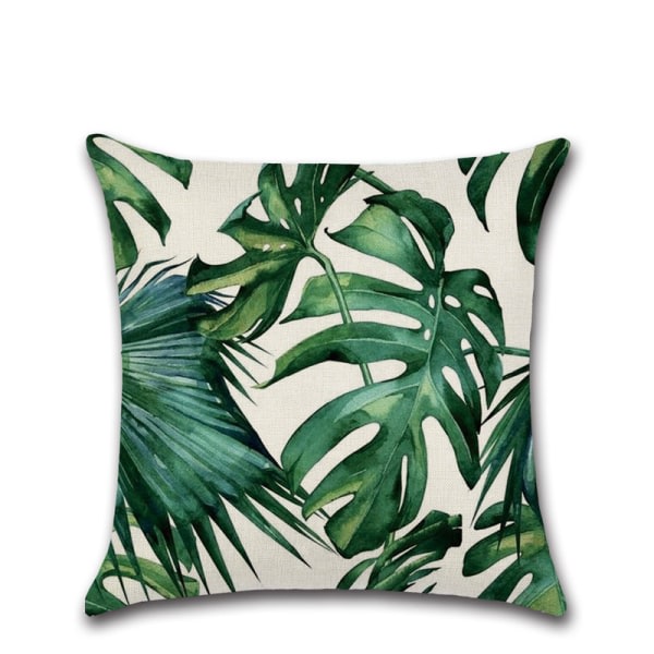 Örngottsset med 4 tropiska blad 45 x 45 cm