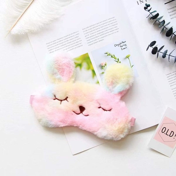 IC Rainbow Bunny Rabbit Silmäsuojus Unimaaskari Ögonmask