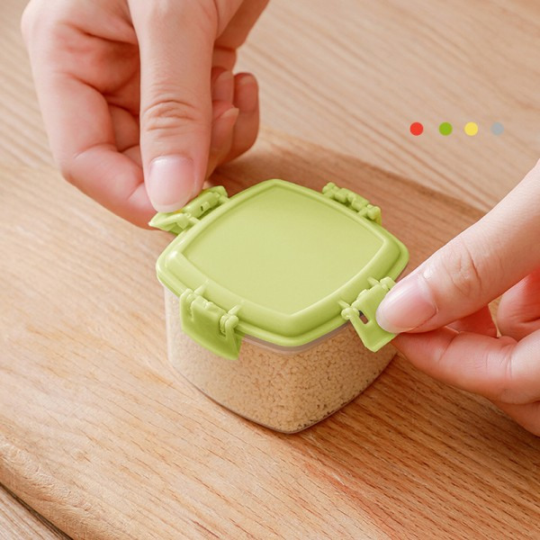 IC 4-pack Mini Plast Såsburkar Kryddburkar Salladsdressing Grön Rund