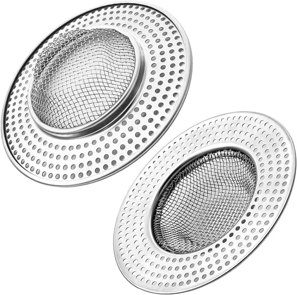 2 stk kraftige rustfrie silfilterfælder, 3,54\" top / 1,65\" netmetal vaskfilter, perfekt til køkken/badkarvask
